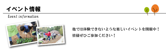 他では体験できないような楽しいイベントを開催中